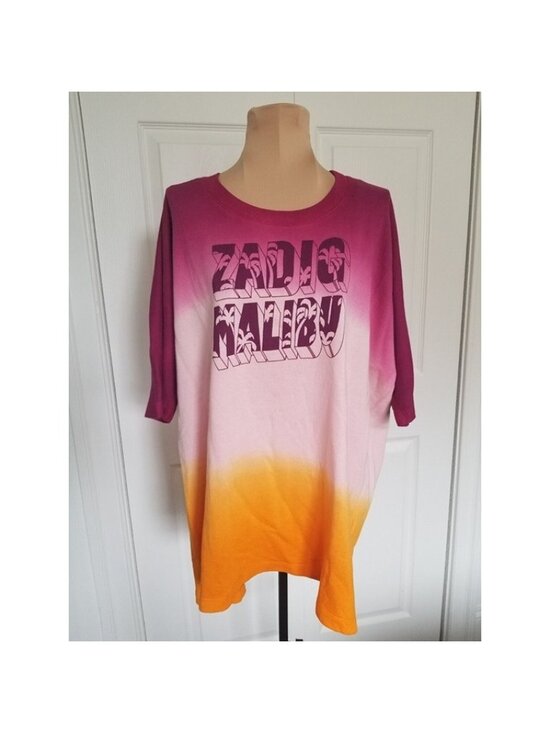 Zadig & Voltaire Tops - ZADIG & VOLTAIRE Zadig Malibu Dye Dip French Terry Short Sleeve Sweatshirt Sz L